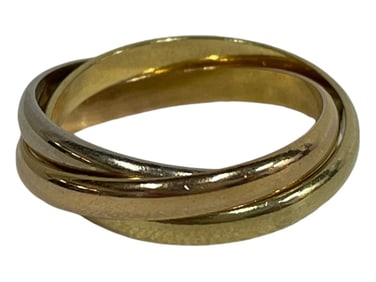 CARTIER STYLE TRINITY RING 18K GOLD 6.39G SZ 8