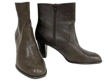 BLOOMINGDALE'S BROWN LEATHER BOOTS SZ 8.5