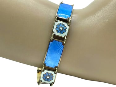 DAVID ANDERSEN STERLING ENAMEL BRACELET 15.78G