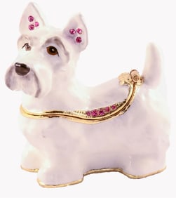 NIB JAY STRONGWATER STYLE SCOTTIE DOG TRINKET BOX