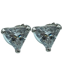 STERLING AND CZ EARRINGS 3.88G