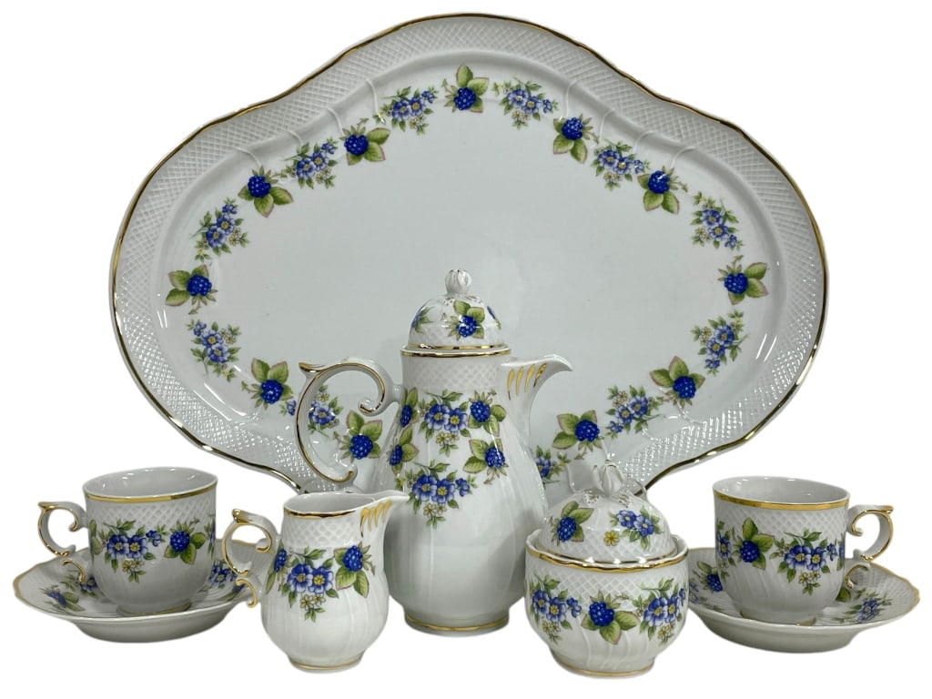 8 PIECE HOLLOHAZA HUNGARY FLORAL TEA SET (1 of 10)