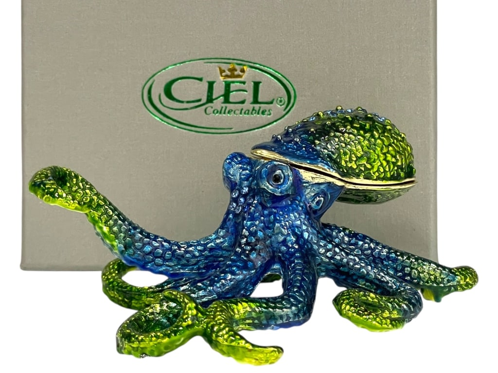 NWB! JAY STRONGWATER STYLE OCTOPUS TRINKET BOX: NEW! JAY STRONGWATER STYLE OCTOPUS TRINKET BOX -NEW WITH BOX -DP123024