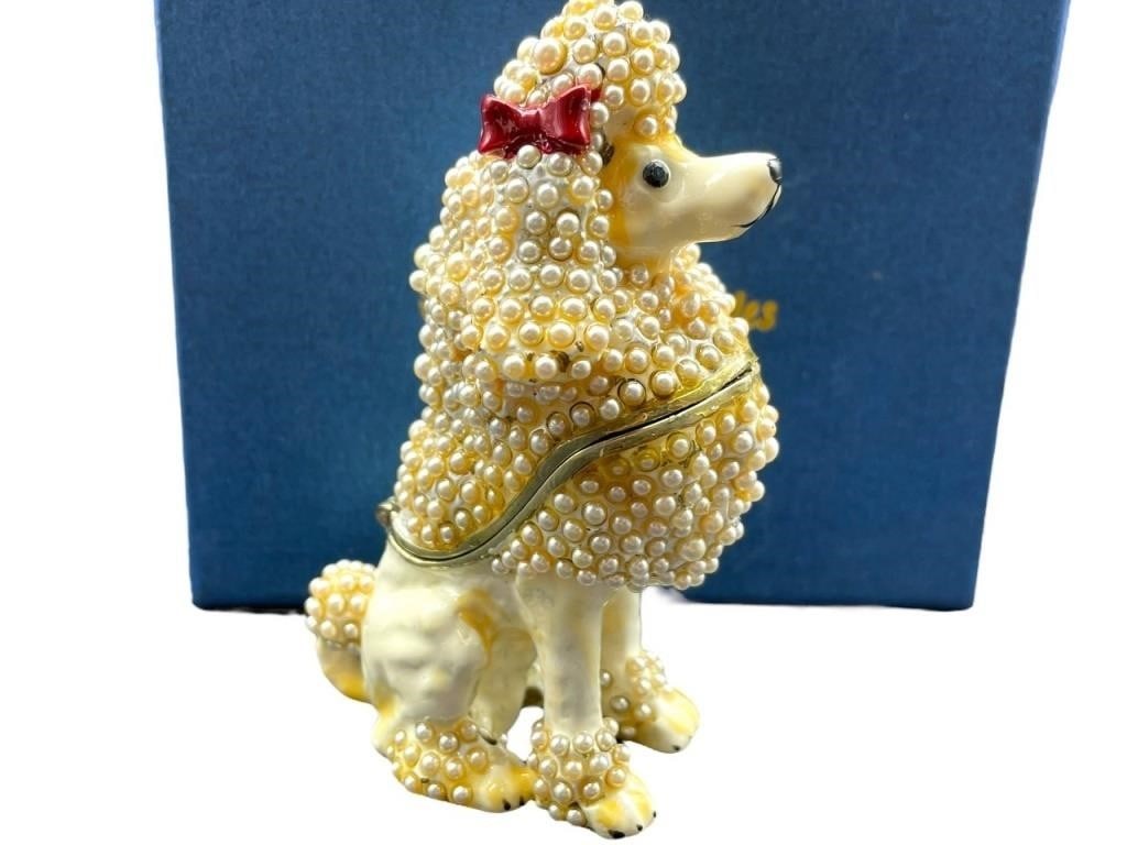 JAY STRONGWATER STYLE POODLE TRINKET BOX NWB: JAY STRONGWATER STYLE POODLE TRINKET BOX NWB -3" APPROX -NEW WITH BOX -3" APPROX -NEW WITH BOX
