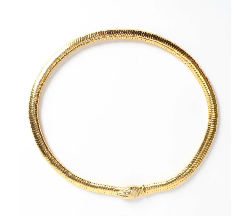 YVES SAINT LAURENT SLINKY SNAKE METAL BELT (1 of 3)