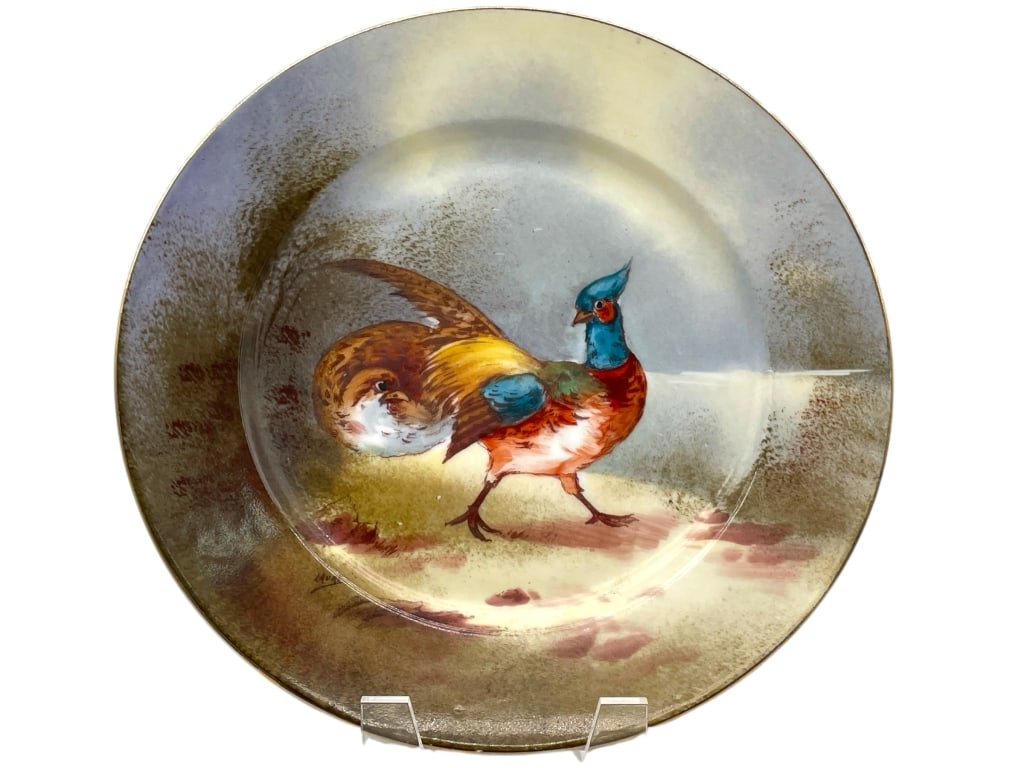 LIMOGES FRANCE COMTE D'ARTOIS BIRDS PLATE 10" (1 of 4)