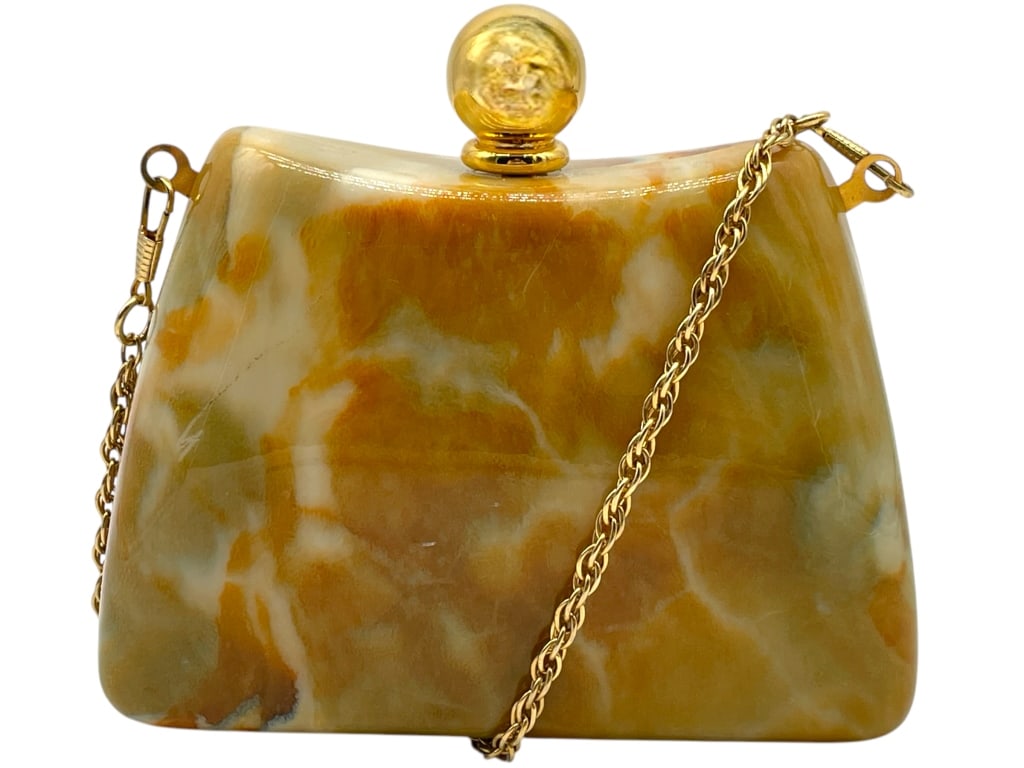 VINTAGE Y&S MARBLED LUCITE EVENING BAG (1 of 7)