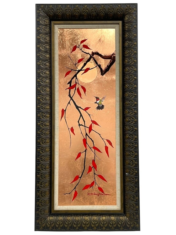 P. GUYTON COPPER NIGHTLIFE OIL ON METAL PAINTING (1 of 9)