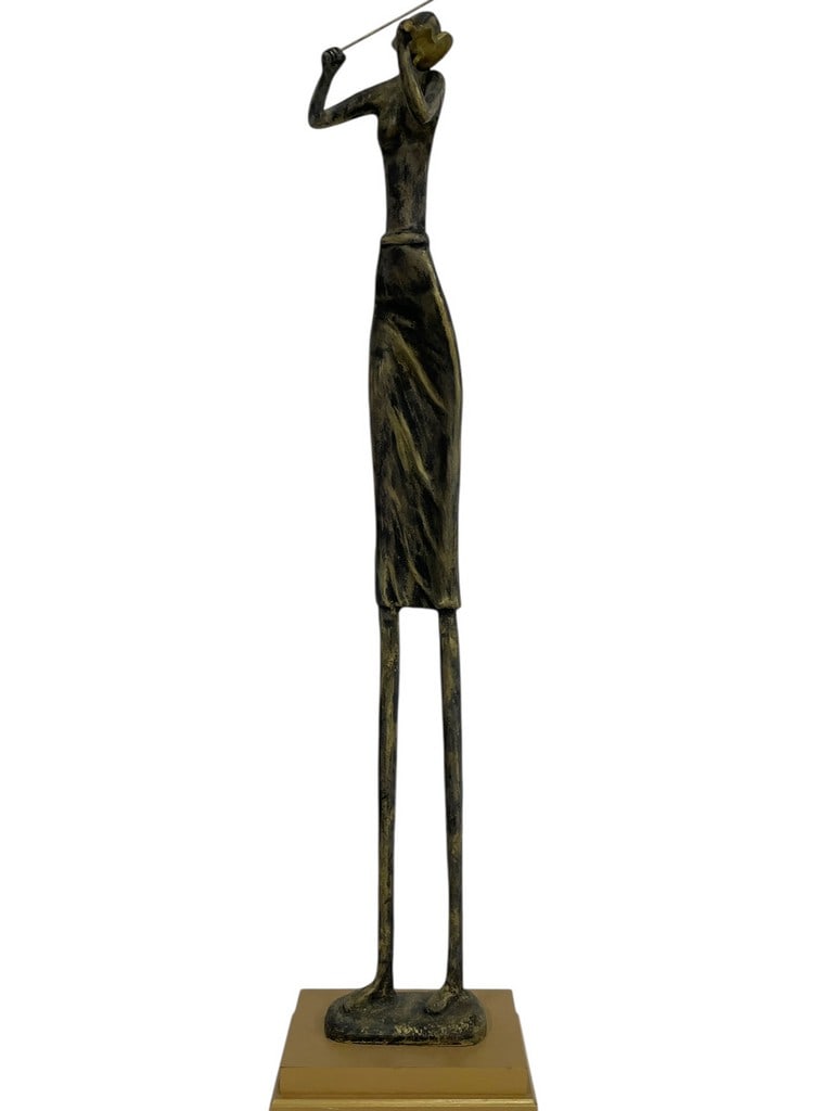 ABSTRACT BRONZE STATUE OF WOMAN PLAYING VIOLIN 46" (1 of 9)