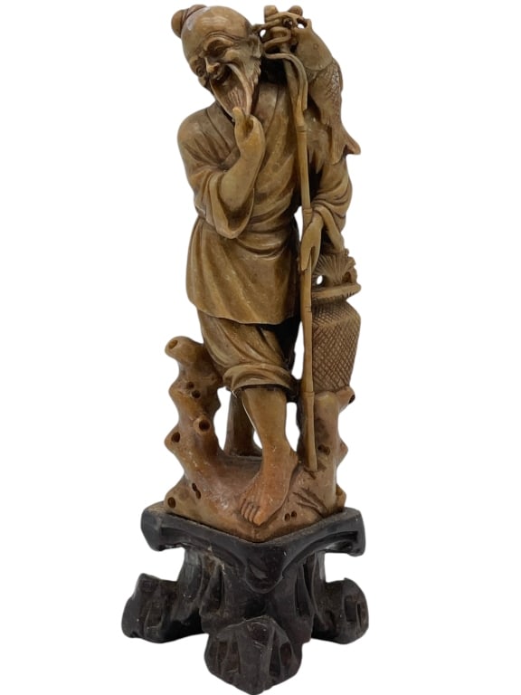 CHINESE SOAPSTONE CARVED FIGURINE 8" (1 of 5)