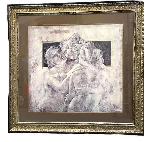 LARGE FRANKLIN RICHARD STOIC ROMANCE PRINT 49.5": LARGE FRANKLIN RICHARD STOIC ROMANCE PRINT IN CUSTOM FRAME-47" X 49.5" APPROX TO FRAME-VERY GOOD PRE OWNED CONDITION-DP111423STORE Bidders may pick up their items from the auction-house or have their 