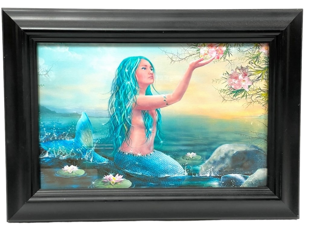MERMAID IN THE LAKE GICLEE CANVAS PRINT 21" (1 of 2)