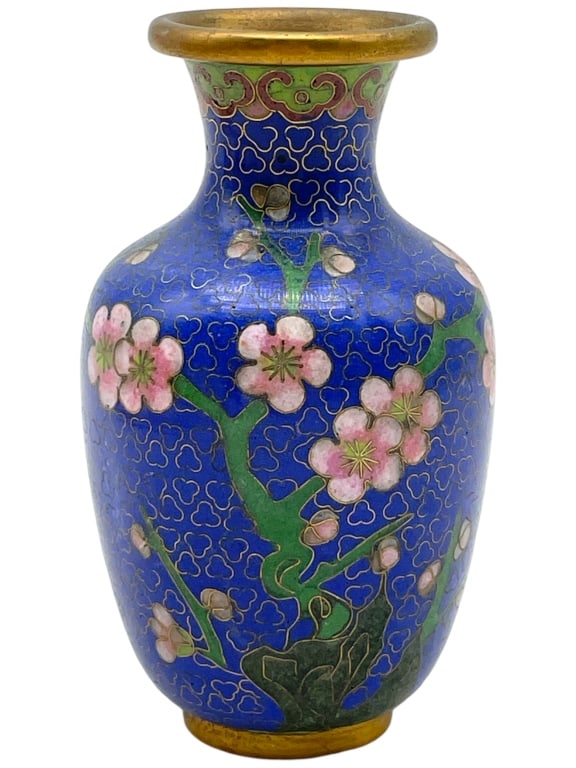 VINTAGE CLOISONNE CHINESE ENAMEL VASE 4" (1 of 5)