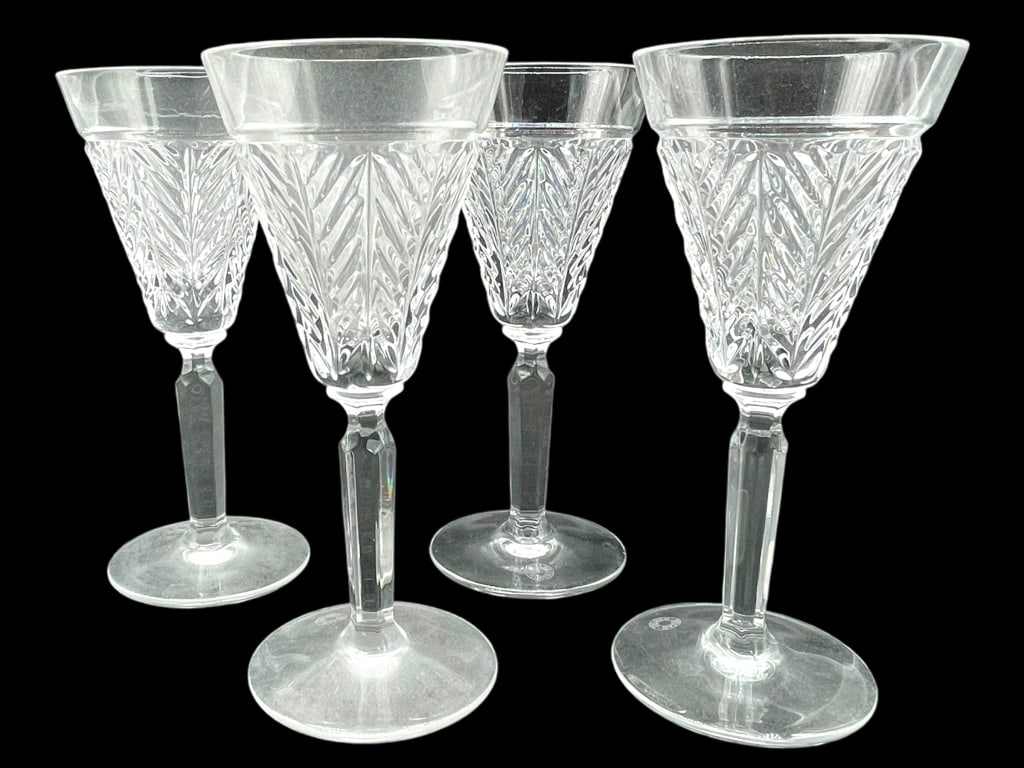 RALPH LAUREN HERRINGBONE CRYSTAL GLASSES SET OF 4 (1 of 6)