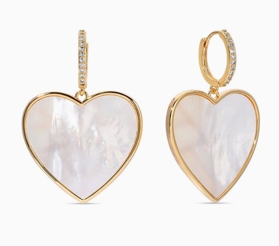 NEW!! EYECANDY 14K GP AGNES HEART DROP EARRINGS (1 of 3)