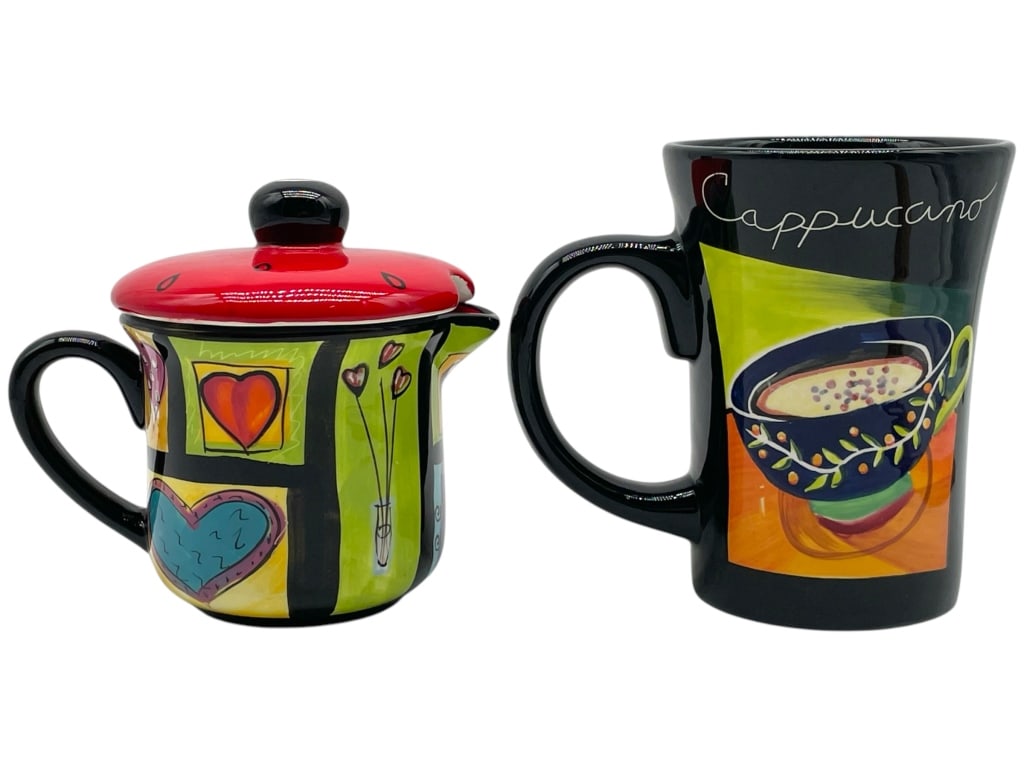NAYLOR DESIGNS HAND PAINTED PAIR OF MUGS (1 of 6)