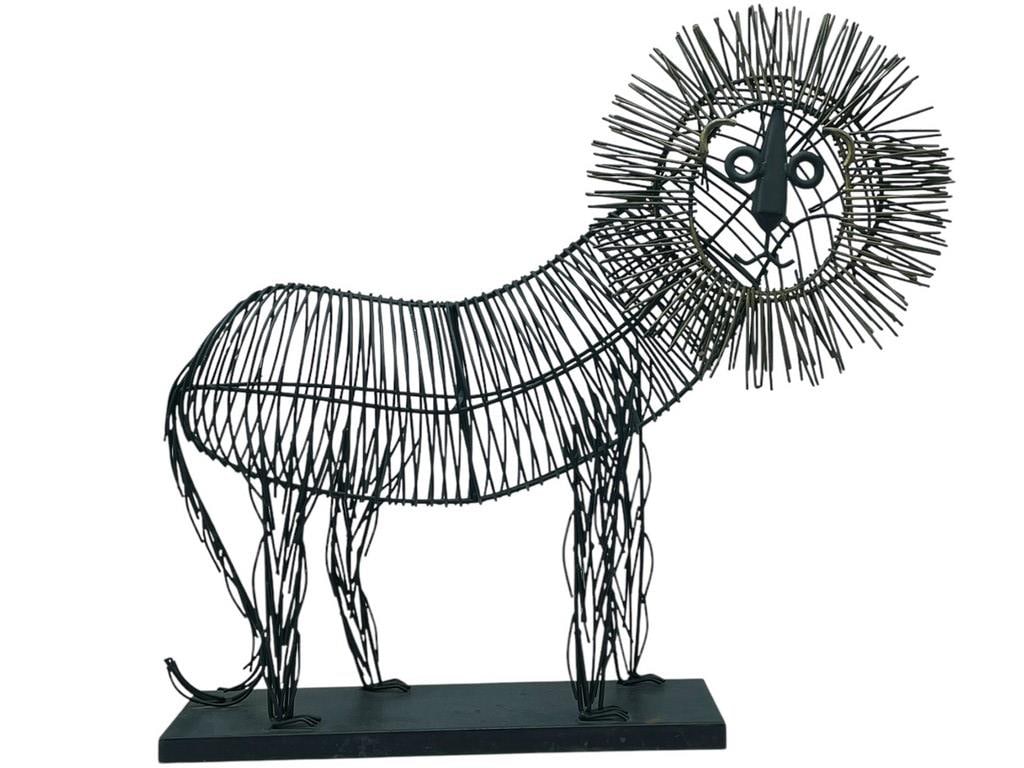 MID MOD CURTIS JERE STYLE METAL LION 23" (1 of 4)
