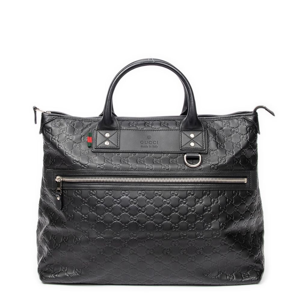 GUCCI WEB LARGE WEEKENDER SHOULDER BAG BLACK (1 of 12)