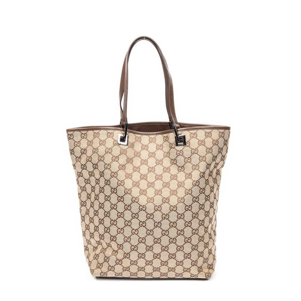 GUCCI OPEN TALL TOTE SHOULDER BAG BEIGE/BROWN (1 of 12)