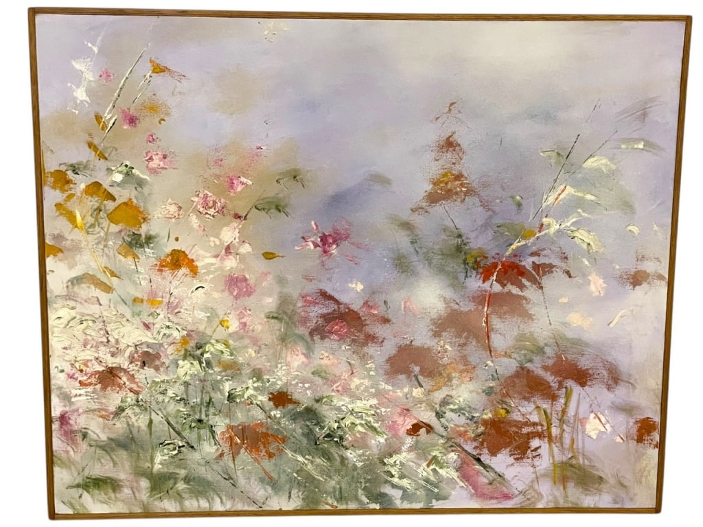 LARGE VINTAGE EXPRESSIONIST LANDSCAPE PAINTING 32" (1 of 4)