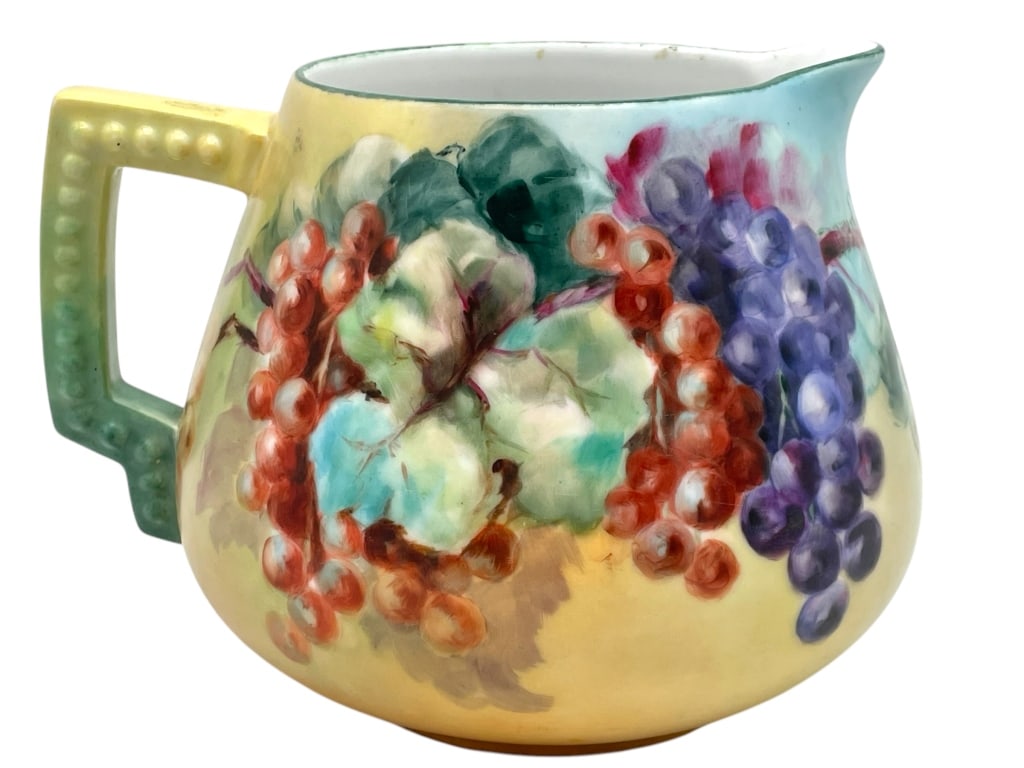 LIMOGES STYLE GRAPES AND FOLIAGE DESIGN PITCHER 6" (1 of 5)