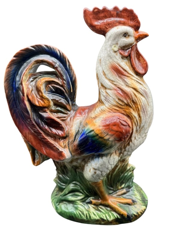 CHARMING VINTAGE CERAMIC ROOSTER 15" (1 of 4)