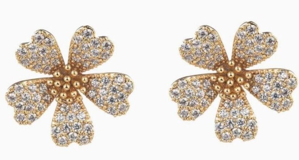 NEW! EYE CANDY ENOA FLOWER STUD EARRINGS (1 of 3)