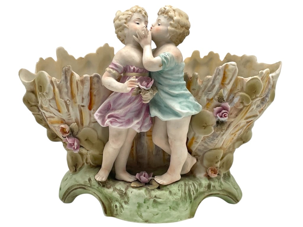 GERMAN KALK BISQUE JARDINIERE CENTERPIECE BOWL 9" (1 of 7)