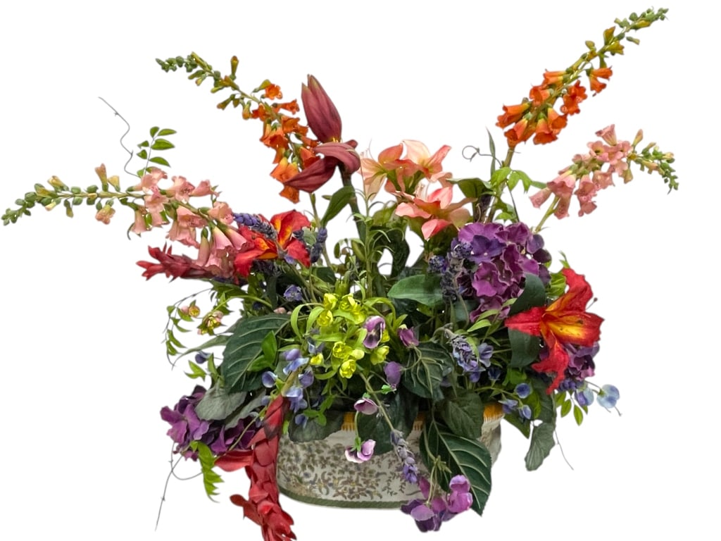 EXTRA LARGE COLORFUL FAUX FLORAL ARRANGEMENT 50" (1 of 4)