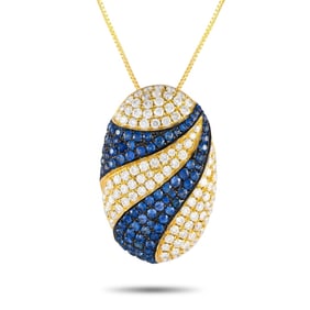 CIRARI 18K GOLD DIAMOND AND SAPPHIRE NECKLACE