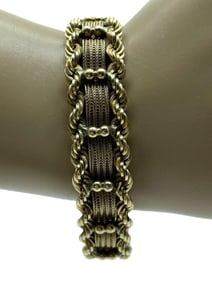 14 K GOLD BRAIDED MESH BRACELET 44 G