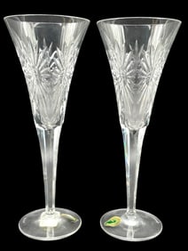 WATERFORD CRYSTAL HEALTH TOASTING FLUTE PAIR