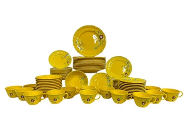 LONGCHAMP MARSEILLES FRANCE YELLOW DINNERWARE SET