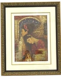 PETER NIXON "REGAL II" SERIGRAPH PRINT FRAMED 37"