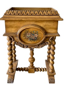 ITALIANATE ANTIQUED SHADOW BOX SIDE TABLE 24"