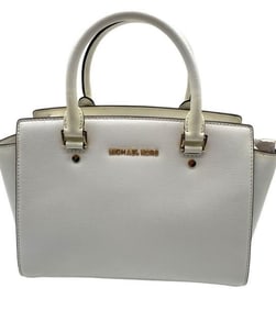 MICHAEL KORS WHITE "SELMA" HANDBAG MEDIUM