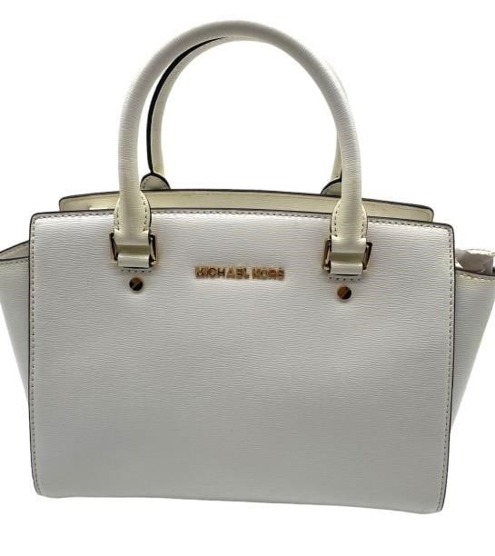 MICHAEL KORS WHITE "SELMA" HANDBAG MEDIUM (1 of 7)