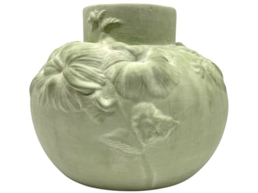 EIGEN ARTS 1985 USA GREEN CERAMIC VASE 11"