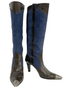 J VINCENT SEUDE LEATHER TALL BOOTS SZ 7