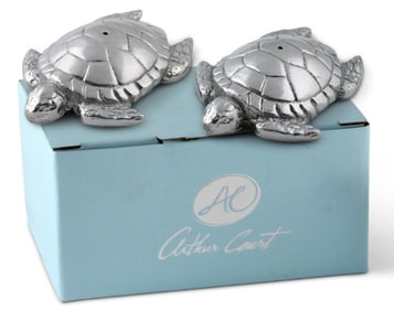 NEW! ARTHUR COURT SEA TURTLE SALT AND PEPPER SET