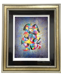 A. KRASNYANSKY PLAY THAT HORN SERIGRAPH PRINT 33"