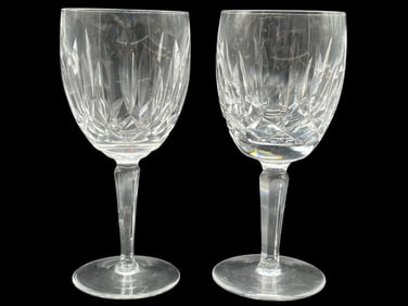 PAIR OF WATERFORD CRYSTAL KILDARE WINE GLASSES 7"