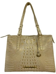 BRAHMIN CREAM GOLD TOTE BAG