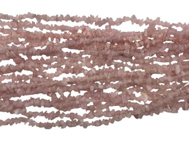 STRANDS OF ROSE QUARTZ CHIP BEADS