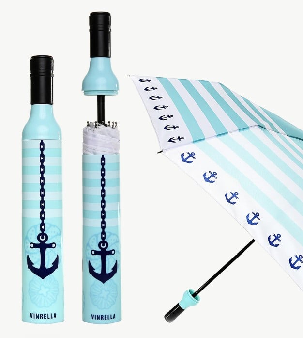 NEW! VINRELLA SEASIDE BOTTLE UMBRELLA: NEW! VINRELLA SEASIDE BOTTLE UMBRELLA -AN UMBRELLA FOR THOSE WHO THINK LIFE IS BETTER ON A BOAT. THE PERFECT GIFT FOR THE BEACH-BUM OR PERSON WHO WAKES UP HOPING IT’S A GOOD DAY TO SAIL. ALL VINRELL