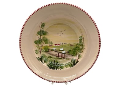 LAMAS HAND PAINTED TERRCOTTA PLATE 12"