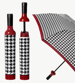NEW! VINRELLA HOUNDSTOOTH BOTTLE UMBRELLA