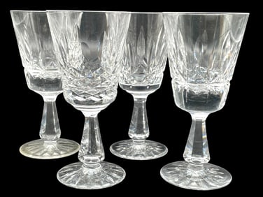SET OF 4 WATERFORD CRYSTAL ROSSLARE WINE GLASSES