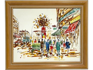 PARISIAN STREET SCENE PAINTING 24"