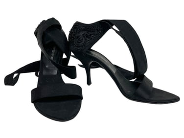 SERGIO ROSSI BLACK WRAP AROUND ANKLE PUMPS SZ 36.5